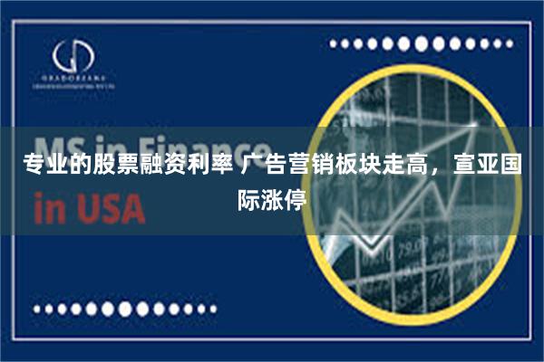 专业的股票融资利率 广告营销板块走高，宣亚国际涨停