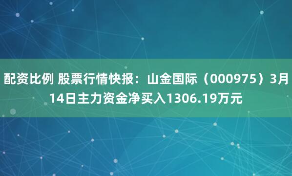 配资比例 股票行情快报：山金国际（000975）3月14日主力资金净买入1306.19万元