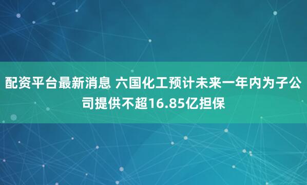 配资平台最新消息 六国化工预计未来一年内为子公司提供不超16.85亿担保