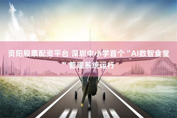 资阳股票配资平台 深圳中小学首个“AI数智食堂”管理系统运行