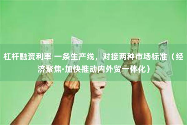 杠杆融资利率 一条生产线，对接两种市场标准（经济聚焦·加快推动内外贸一体化）