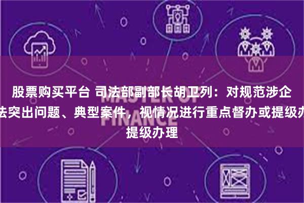 股票购买平台 司法部副部长胡卫列：对规范涉企执法突出问题、典型案件，视情况进行重点督办或提级办理