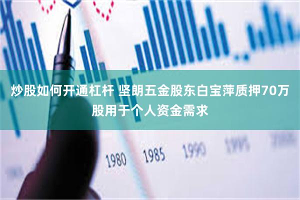 炒股如何开通杠杆 坚朗五金股东白宝萍质押70万股用于个人资金需求