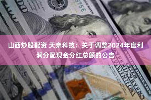 山西炒股配资 天奈科技:关于调整2024年度利润分配现金分红总额的公告