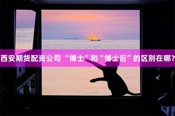 西安期货配资公司 “博士”和“博士后”的区别在哪？